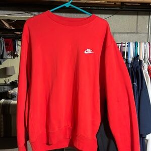 Red Nike crewneck, worn once